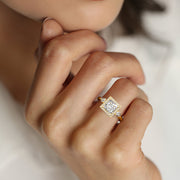 2.50 CT Princess Cut Lab Grown Diamond Three Stone Engagement Ring Mapple Gems